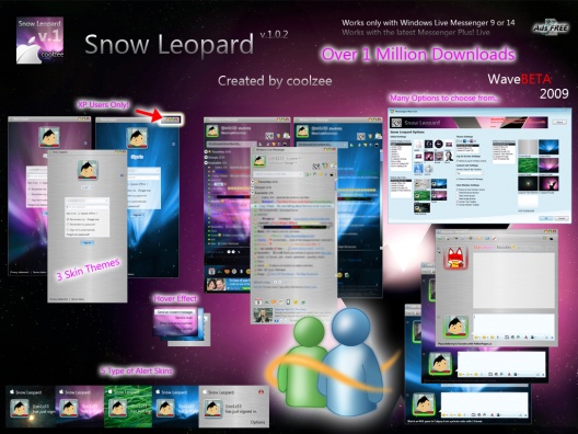 Snow Leopard Skin for Windows Live Messenger 2009 Snow Leopard Skin for Windows Live Messenger 2009