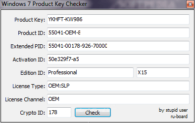 Windows 7 Product Key Checker