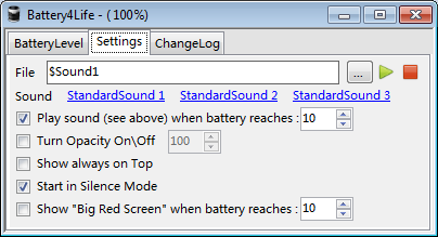 Battery4life設定 Battery4life Settings