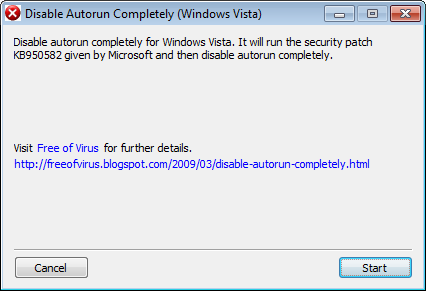 を無効に自動実行を完全に Disable Autorun Completely