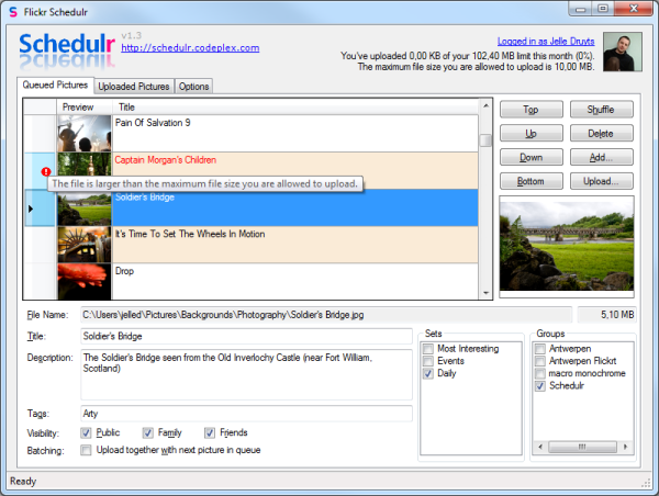 Flickr Schedulr in Action