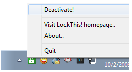 LockThis in System Tray