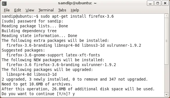 Installing Firefox 3.6 on Ubuntu