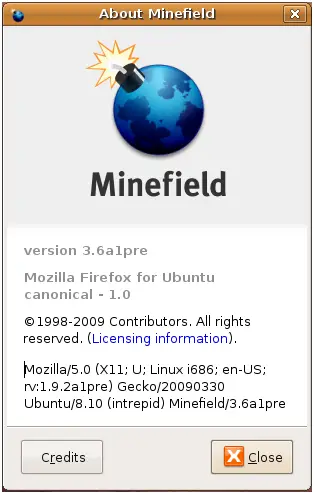 Minefield Firefox 3.6 Alpha 1