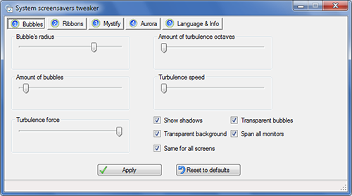 System Screensavers Tweaker