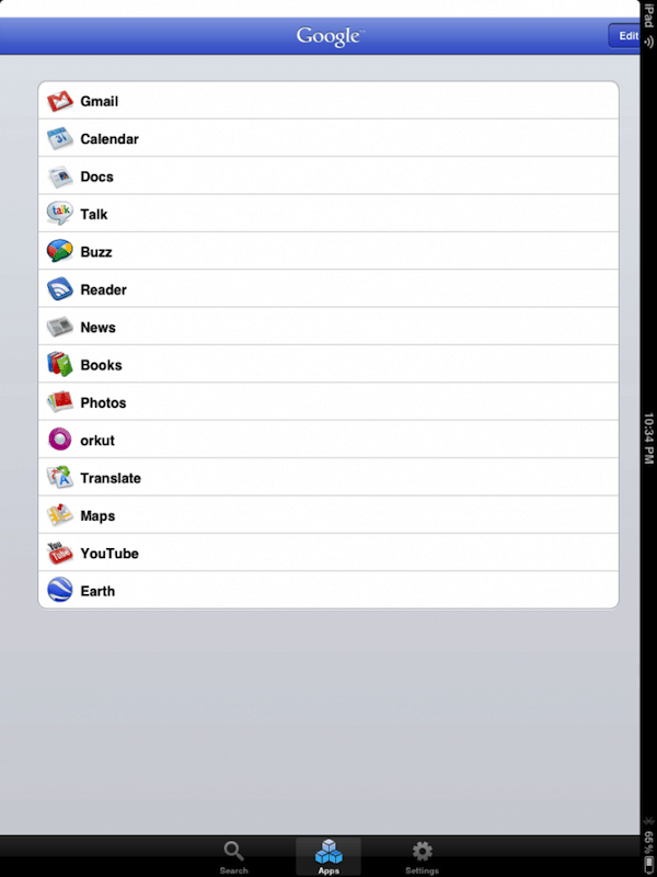 Google Mobile App for iPad1