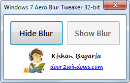 Windows 7 Aero Blur Tweaker