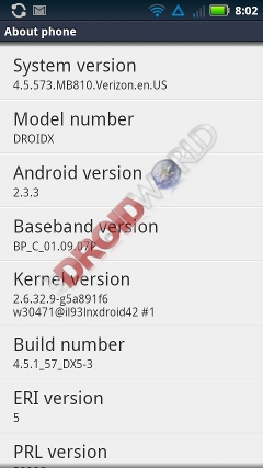 Gingerbread 2.3.3 - Droid X