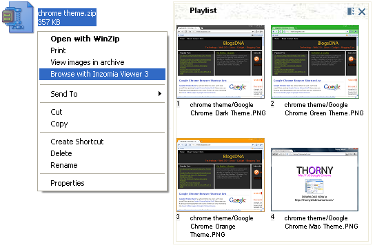 Preview Images inside zip file