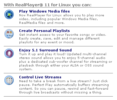 Real Player 11 For Linux Features