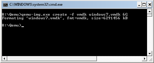 Create Windows 7 Virtual Disk using Qemu