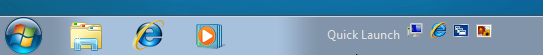 Final Quick Launch Toolbar at Taskbar in Windows 7