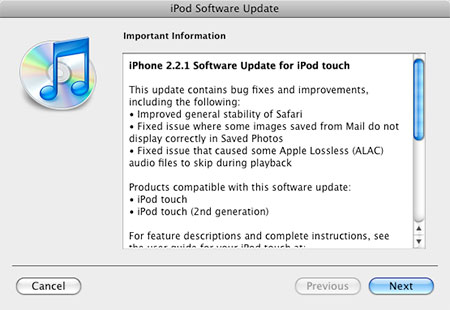 iPhone Firmware 2.2.1