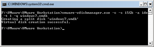 Windows 7 Vmware Virtual Disk using vmware-vdiskmanager