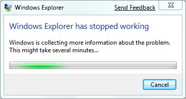 Windows Explorer Stopped Working