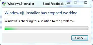 Windows Installer Stopped Working