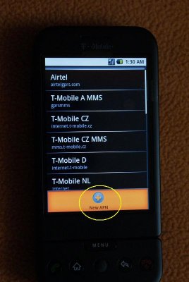 New APN Setting in G1 Phone