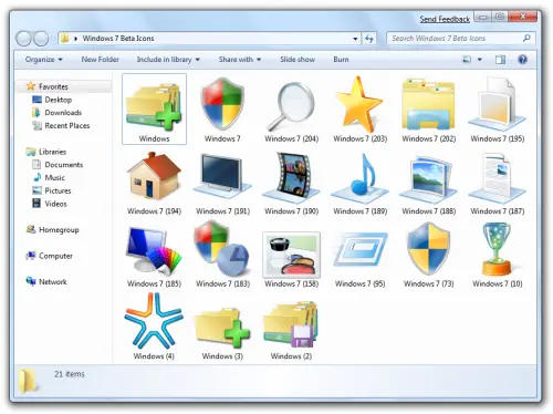 Windows 7 beta Icon Pack