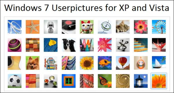 Windows 7 Build 7057 User Account Pictures for XP and Vista
