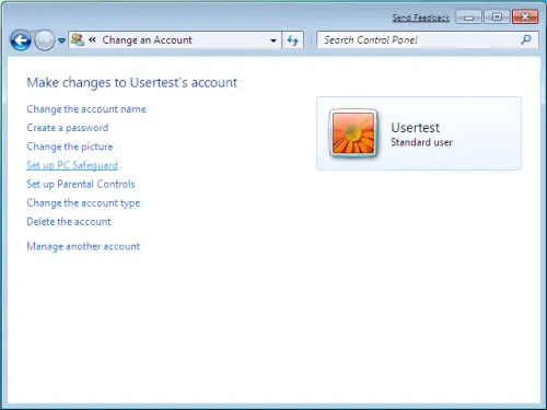 Windows 7 Make Change To Account