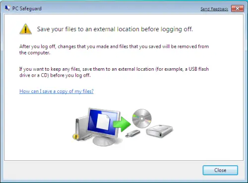 Windows 7 PC Safeguard Warning Prompt