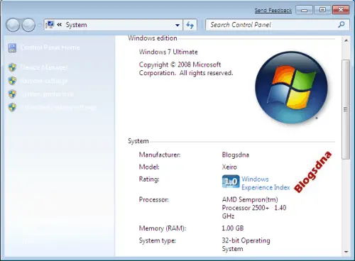 Changed Windows 7 OEM Information WinGuggle