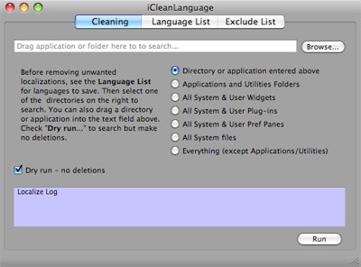 iCleanLanguage Delete Unnecessary Languages Files