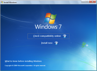 Windows 7 Setup