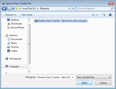 Windows Easy Transfer on Windows 7