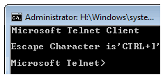 Microsoft Telnet Client on Windows 7