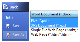 Office 2010 Save As PDF & XPS
