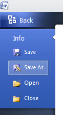 Save As Option Office 2010