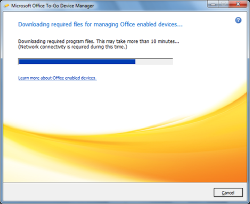 Microsoft Office To-Go Device Manager Downloading