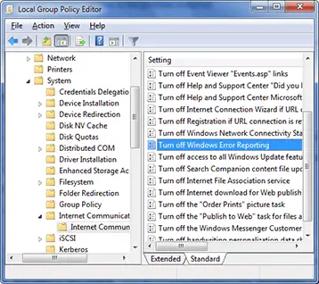 Windows 7 Local Group Policy Editor