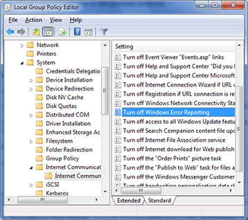 Windows 7 Local Group Policy Editor