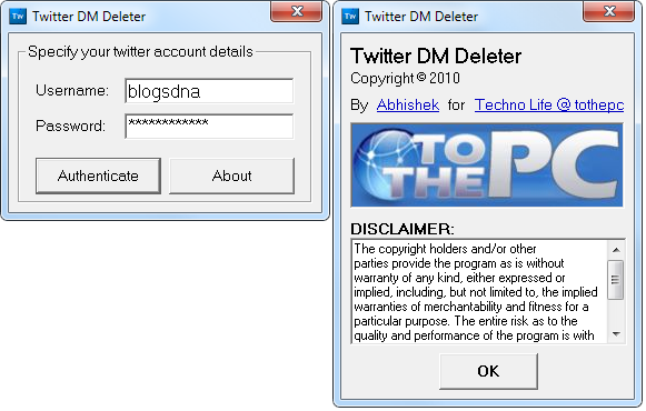 Delete Multiple Twitter Direct Messages with Twitter DM