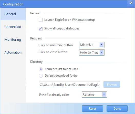 EagleGet Configuration