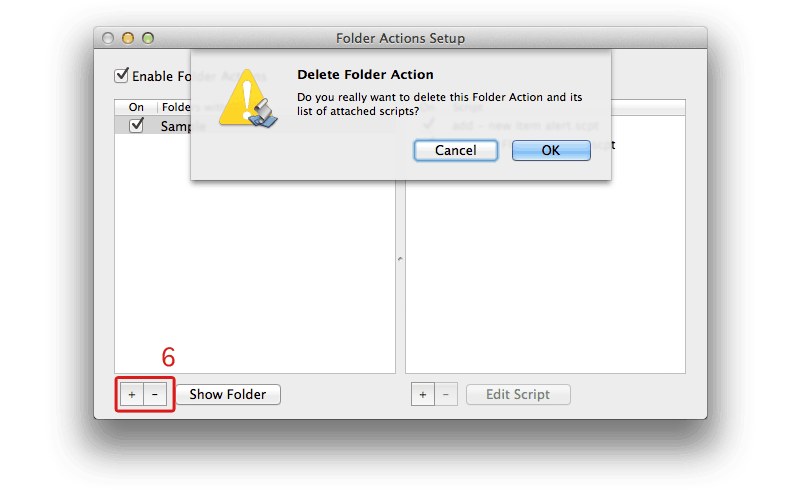 Folder Actions Setup - MAC