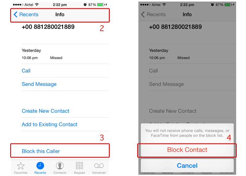 iPhone Block Caller
