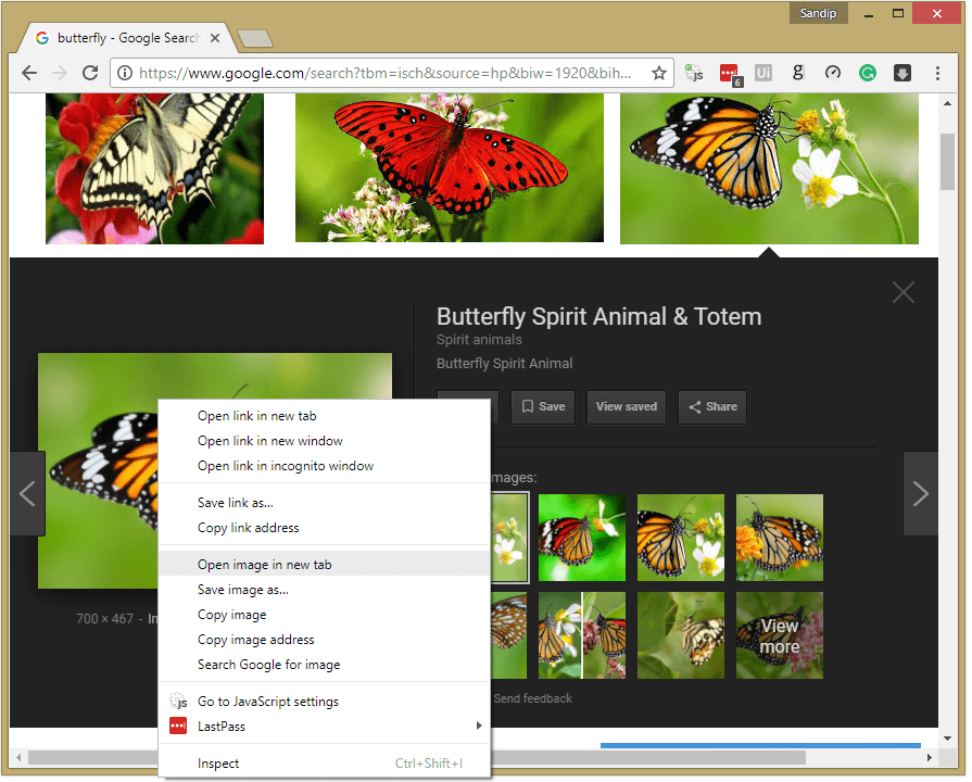 Chrome Open Image in New Tab