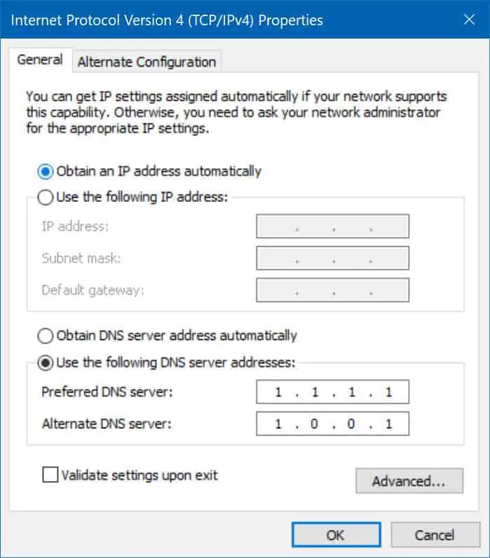 Ethernet doesn’t have valid IP configuration