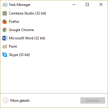 Windows 10 taskmanager