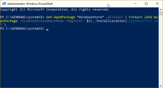 Administrator Windows PowerShell