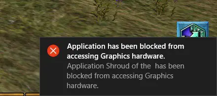 Application Blocked from Accessing Graphics Hardware