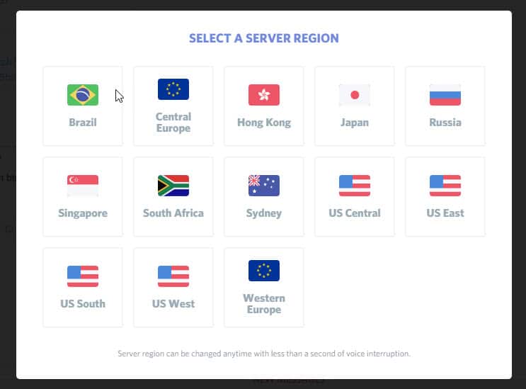 Discord Server Location