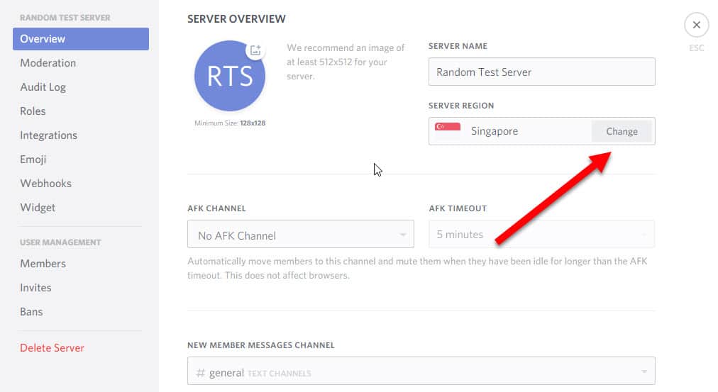 Discord Server Location