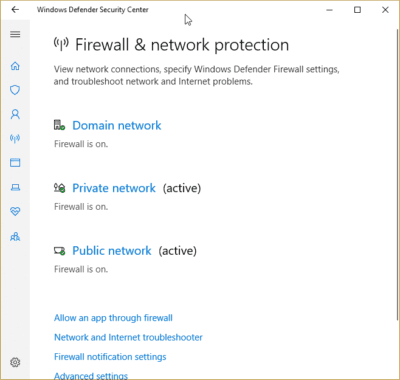 Firewall is on