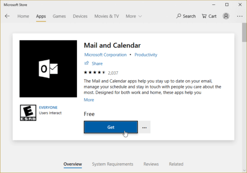 Get Microsoft Store Mail and Calendar