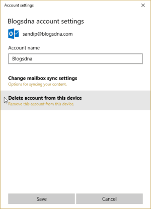 Mail Account Settings - Delete Account From Device