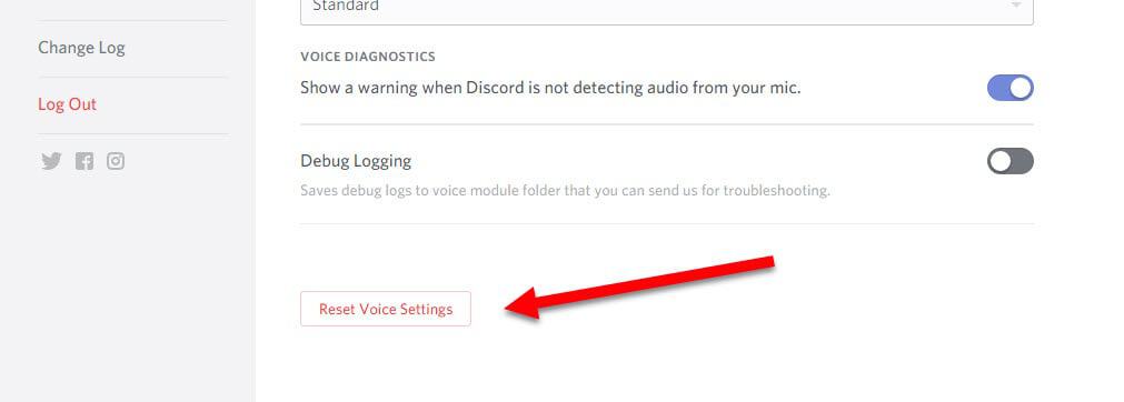 Reset Discord Voice Settings